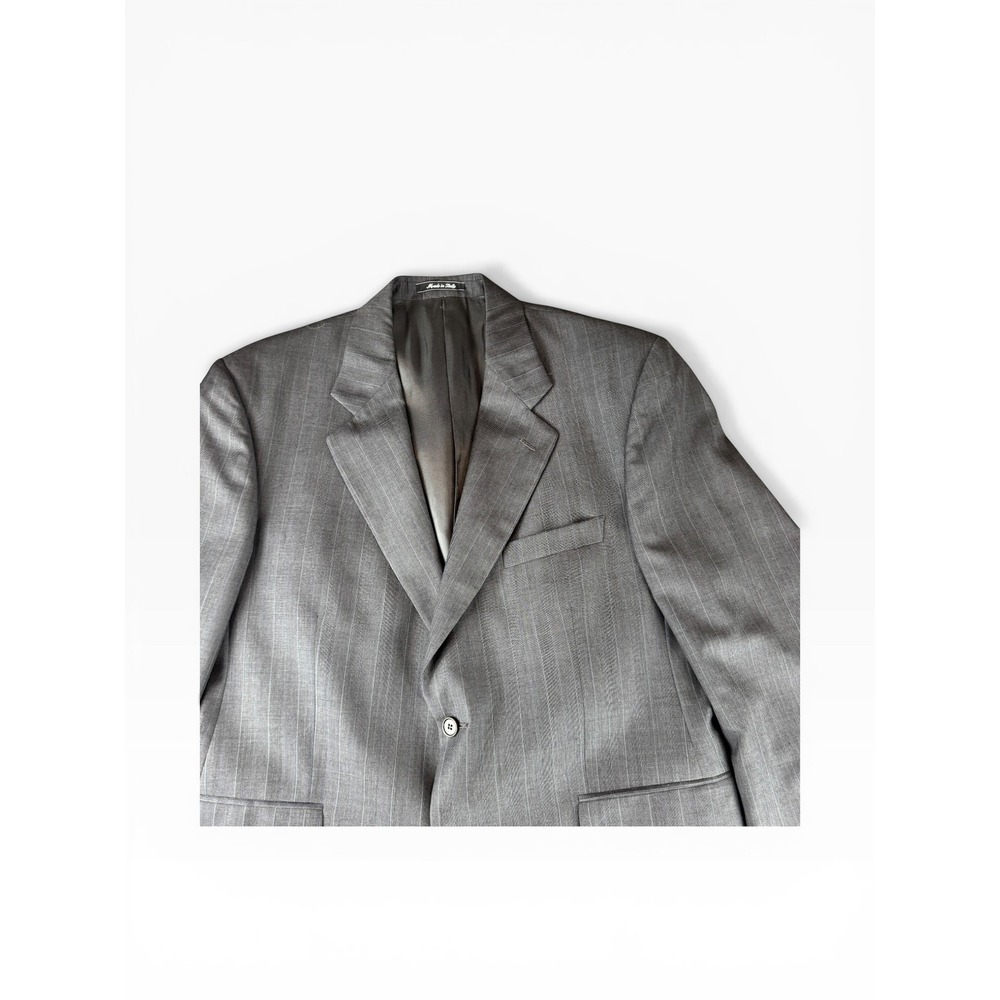Vito Rufolo Men Grey Pinstripe Super 100 Zignone Wool Blazer Jacket 42 Italy - Picture 2 of 10
